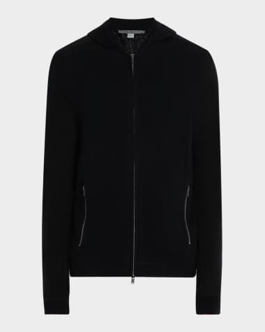 John Varvatos Men's Lazo Cotton-Mesh Sweater Hoodie