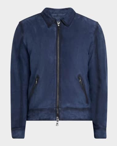 John Varvatos Men's Benjamin Zip Suede Jacket