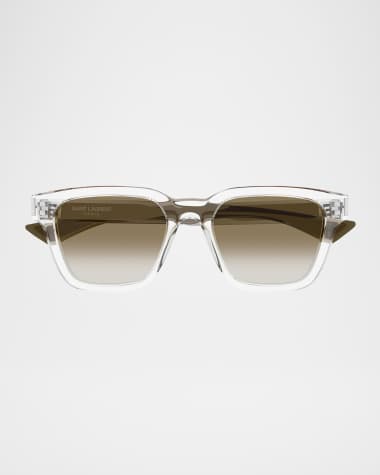 Saint Laurent Men's Sl 790f Recycled Acetate Rectangle Sunglasses