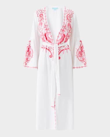 Melissa Odabash Romilly Embroidered Kaftan Coverup
