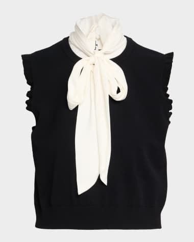 Cinq a Sept Chiara Sleeveless Tie-Neck Top