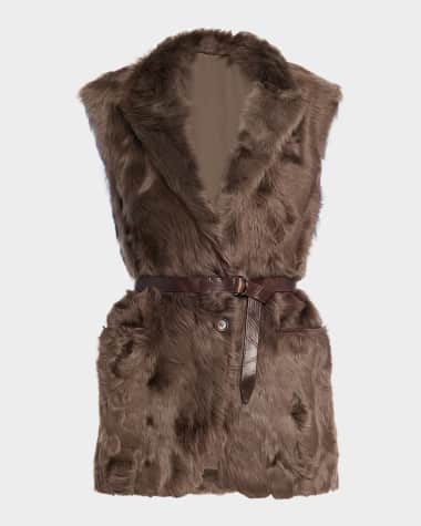 ベスト・ジレ BRUNELLO CUCINELLI FW19 Fox Fur Vest (M0PV05172 C6352) Mink short vest Brunello Cucinelli Brown size 10 US in Mink