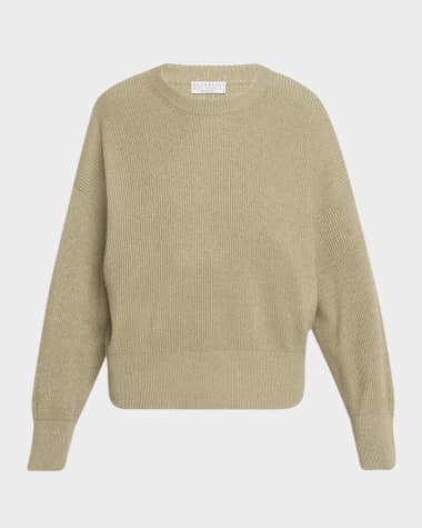 Brunello Cucinelli Sparkling Cashmere Winter Vanise Crewneck Sweater