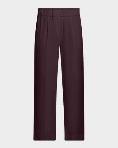 パンツ BRUNELLO CUCINELLI Woman Pants Burgundy MH827SN799 C7235 Brunello Cucinelli 'Leisure Fit' Short Cropped Burgundy