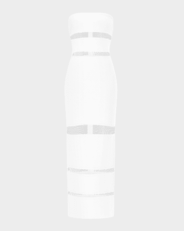 Herve Leger The Vera Strapless Illusion-Insert Column Gown