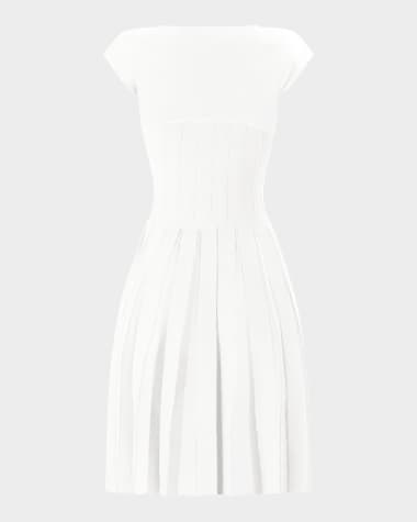 Herve Leger The Annabel Pleated Rib Knit Dress