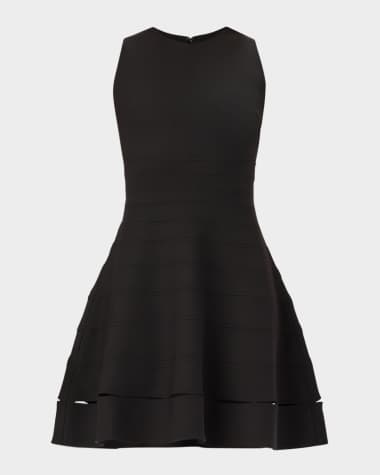 Herve Leger The Rosemary Seamed Fit-&-Flare Mini Dress