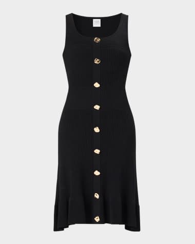 Herve Leger The Maggie Pointelle Button-Embellished Dress