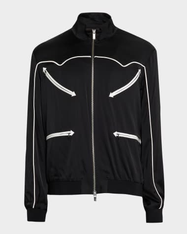 monfrere Men's Walker Noir Zip-Pocket Bomber Jacket