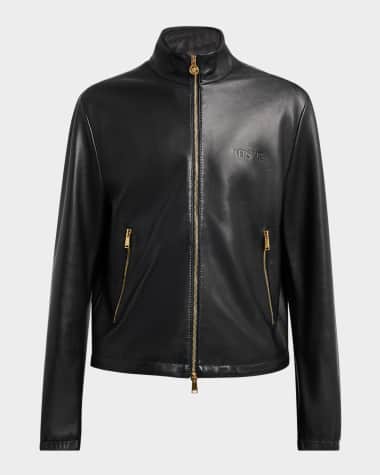 Versace Men's Full-Zip Leather Jacket