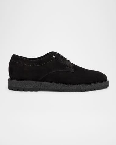 Stefano Ricci Men's Suede Crepe-Sole Derby Sneakers
