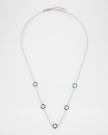 Jan Leslie Lapis, Blue MOP and Turquoise Dash Circle Five-Station Necklace