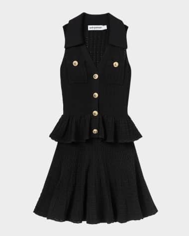 Self-Portrait Pointelle Knit Sleeveless Mini Dress
