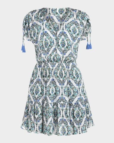 La Blanca Deja-Blue V-Neck Mini Dress