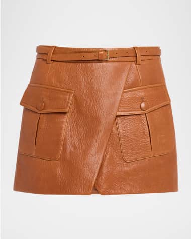 FRAME The Leather Cargo Skirt