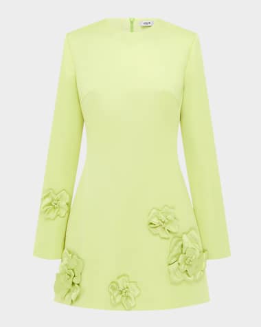 LEO LIN Aliza Floral Applique Fit-&-Flare Mini Dress