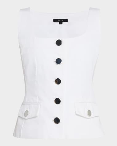 Toccin Georgia Scoop-Neck Denim Vest