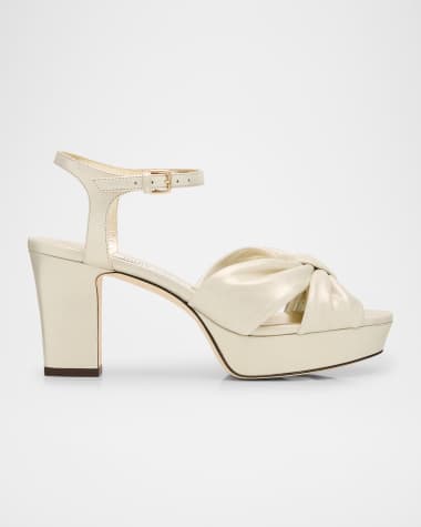 Jimmy Choo Heloise 80 Shimmer Suede Platform Sandals