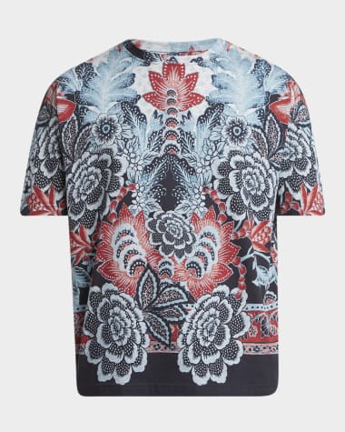 Etro Men's Abstract Floral Crewneck T-Shirt