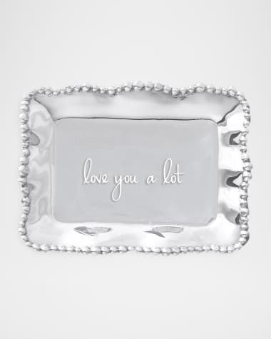 Beatriz Ball GIFTABLES Organic Pearl Rectangular Engraved Tray - love you a lot