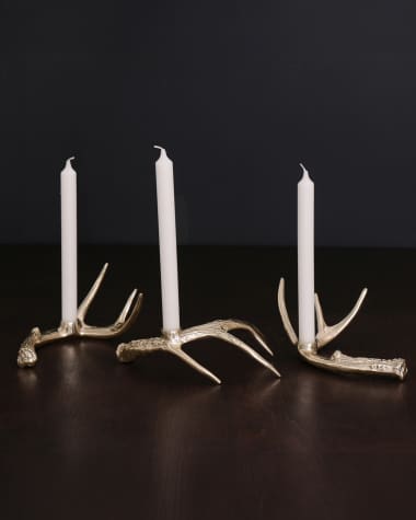 Beatriz Ball WESTERN Sierra Modern Antler Candlestick, Set of 3