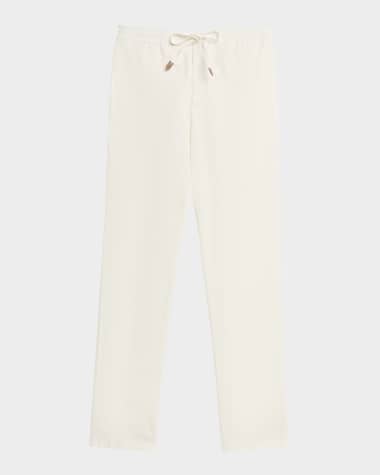 Canali Men's Cotton-Stretch Straight Fit Drawstring Pants