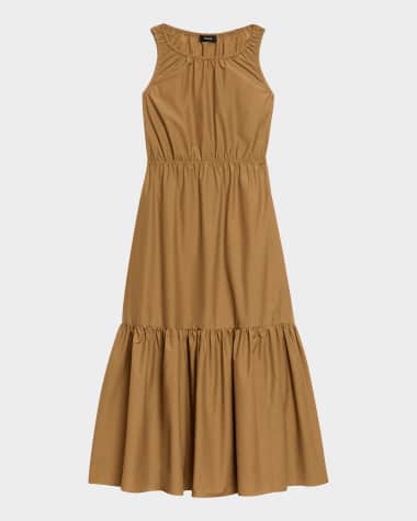 Theory Tiered Sleeveless Gathered Dress