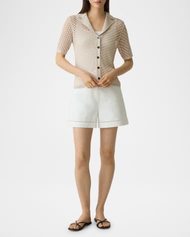 V-Neck Hardware One-Piece Swimsuit