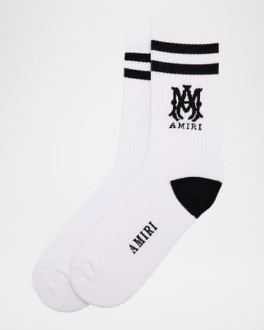 Amiri Men's MA Double-Stripe Ribbed Crew Socks