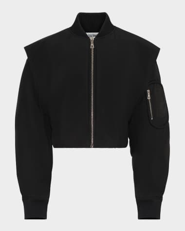 Jean Paul Gaultier Hidden Hood Crop Bomber Jacket