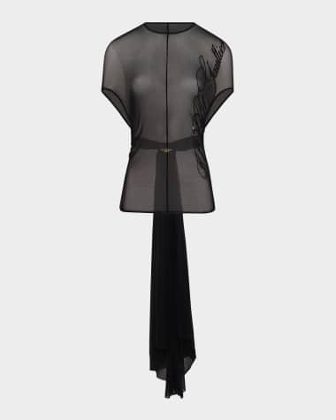 Jean Paul Gaultier Sequined Signature Mesh Top