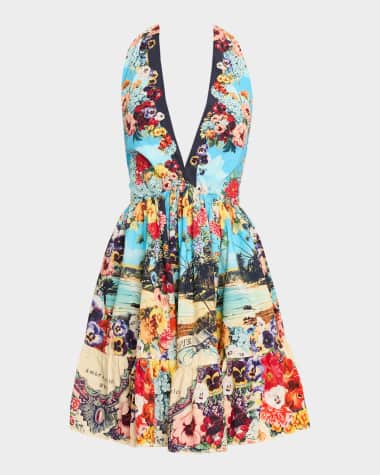 Camilla Bathing Bombshell Ruffle-Hem Mini Dress