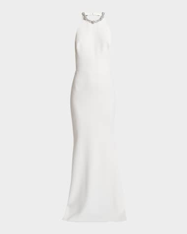 Givenchy Crystal Halter Backless Gown