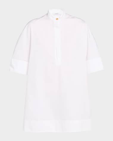 Givenchy Short-Sleeve Cotton Mini Shirtdress