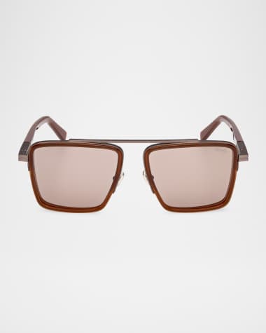 ZEGNA Men's Metal Aviator Sunglasses
