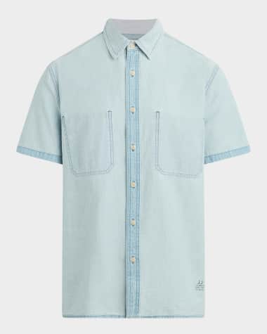 Joe's Jeans Men's Reverse Chambray Camp Shirt