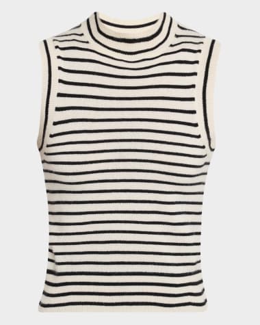 Nili Lotan Masha Striped Cashmere Tank Sweater