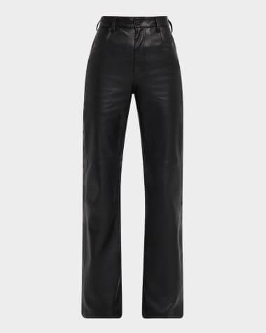 Nili Lotan Joan Leather Straight-Leg Pants
