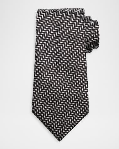 TOM FORD Men's Irregular Stairstep Herringbone Silk Tie