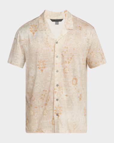 John Varvatos Men's Espino Camp Shirt