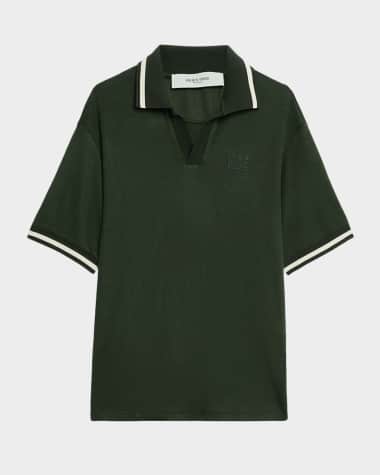 Golden Goose Men's Jersey Embroidered Polo Shirt