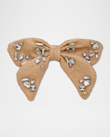 Lele Sadoughi Libby Candy Crystal Raffia Bow