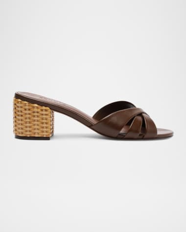 Schutz Keefa Woven-Heel Slide Sandals