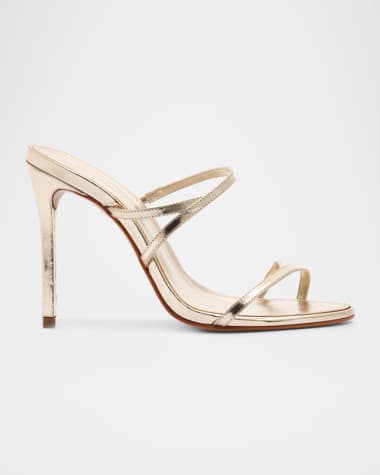 Schutz Diana Metallic Stiletto Slide Sandals