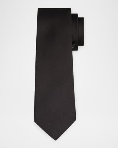 McQueen Men's Rose Embroidered Silk Tie