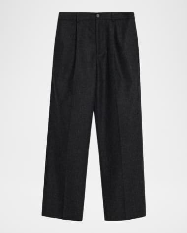FRAME Men's Pinstripe Wide Leg Trousers