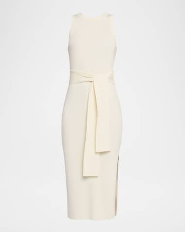 Toccin Piper Sleeveless Tie-Front Midi Dress