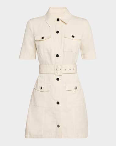 Toccin Lydia Short-Sleeve Snap-Front Dress