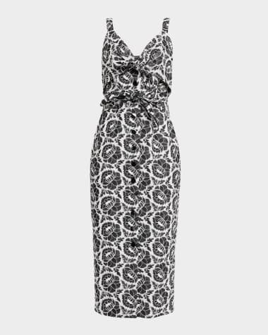 Toccin Gia Double Tie-Front Midi Dress