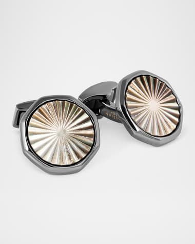 Tateossian Men's Gunmetal Mother-Of-Pearl Cufflinks